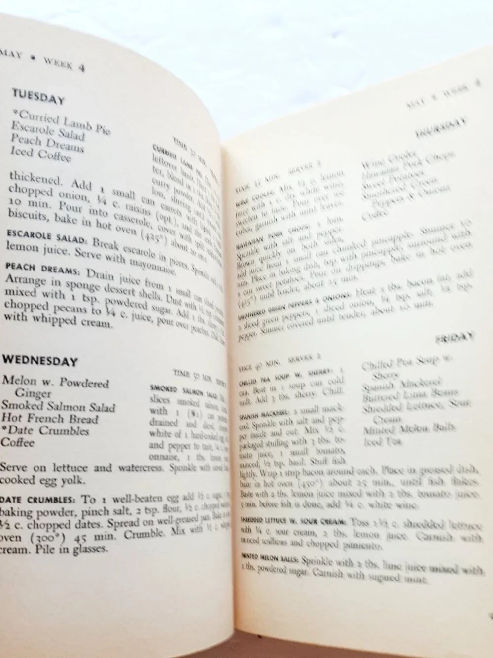 Vintage 50s Glamour Magazine After Five Cookbook